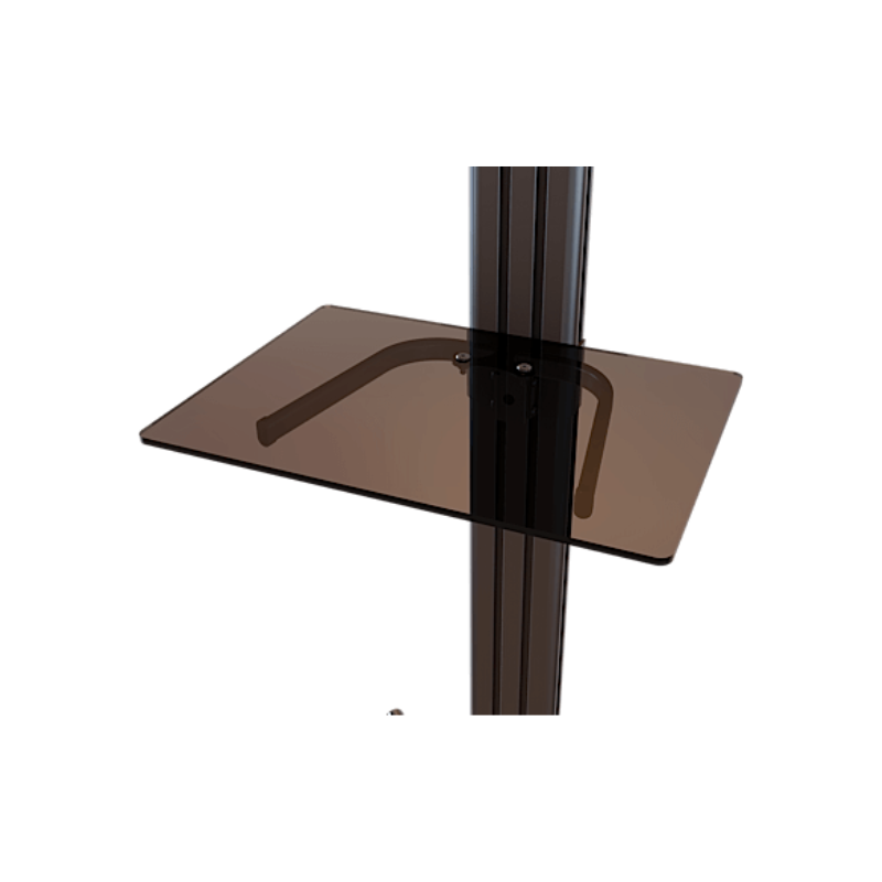 Adjustable Mobile Cart with Tempered Glass Shelf for 37' to 70' Screens