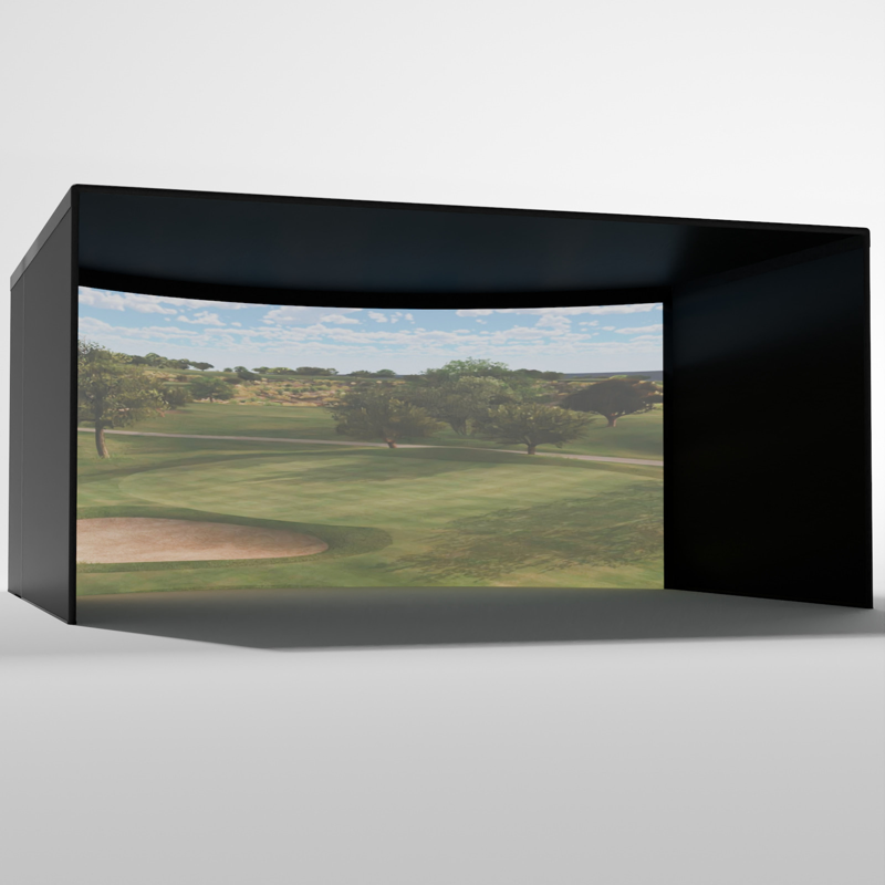 Carl's Place Curved Golf Simulator Enclosure Kit with Impact Screen