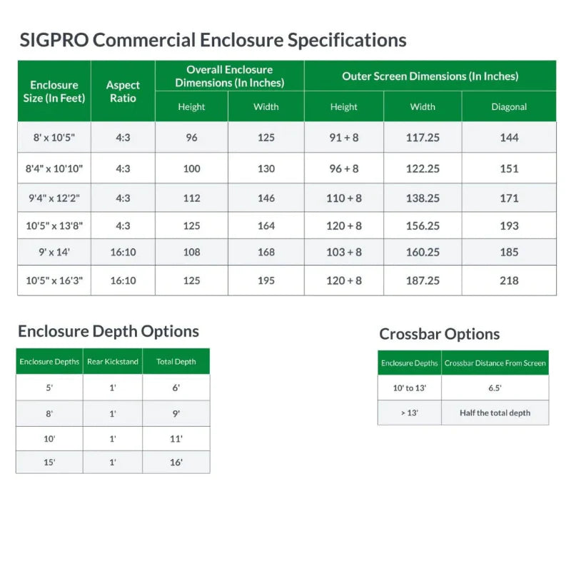 SIGPRO Commercial Enclosure 2' Pipe Frame Kit